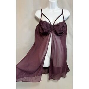 Cacique Plum Lingerie Babydoll Nightie‎ Women's Sz 22/24